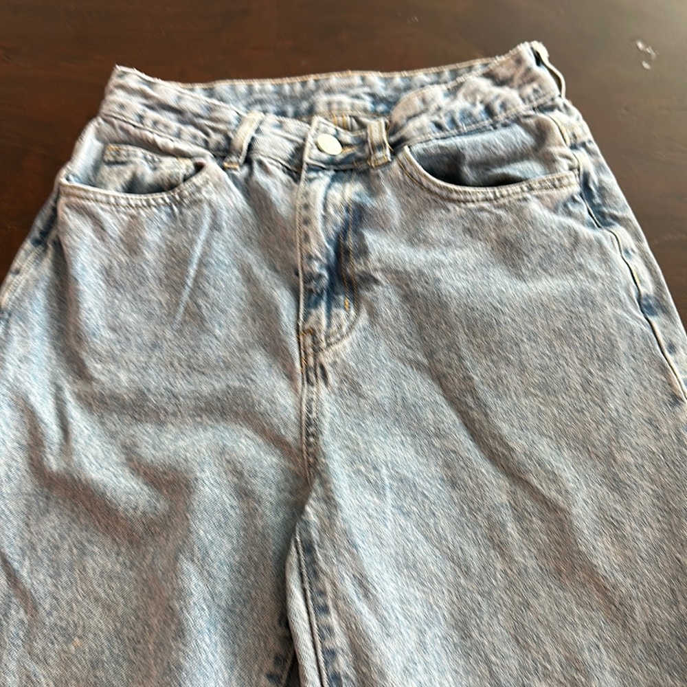 Crop wide leg hi rise shein Jean